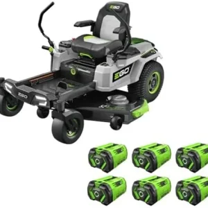 EGO 52 Inch Electric Zero Turn Riding Mower with 6 Batteries and Chargers