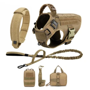 Tactical Dog Harness and Leash Set for Medium & Large Dogs