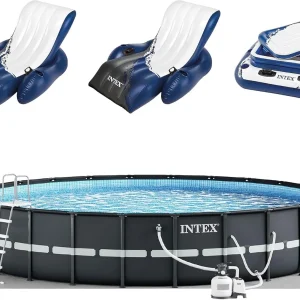 Intex Round Frame Pool with Pump, Cooler and Floats
