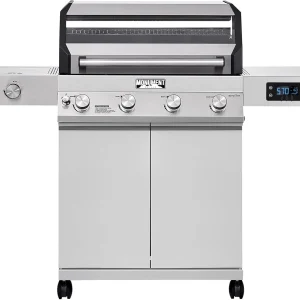 Monument Grills Stainless Steel Propane Gas Grill with Cast Iron Cooking Plate