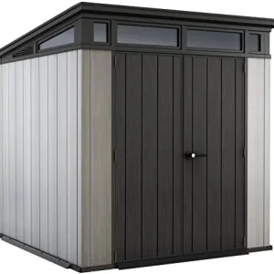 Keter 7 x 7 ft Plastic Resin Outdoor Storage Shed, Gray